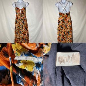 Multi Colored Floral Spaghetti Dress